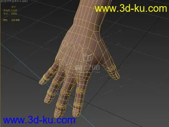 3D打印模型写实的低模男性手的图片