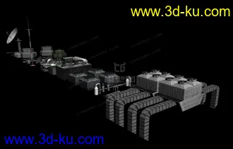 3D打印模型现代屋顶  部件   楼顶空调   排风系统的图片
