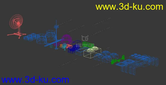 现代屋顶  部件   楼顶空调   排风系统模型的图片2