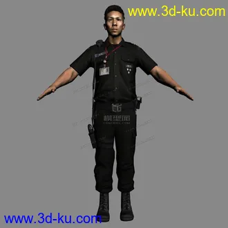 3D打印模型战地4保安门卫警卫员中国保安的图片