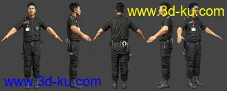 3D打印模型战地4保安门卫警卫员中国保安的图片