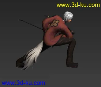 3D打印模型剑灵男角色带绑定带动作的图片
