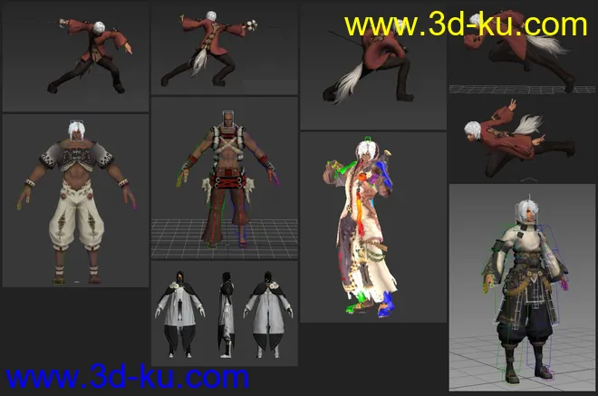 剑灵男角色带绑定带动作模型的图片12