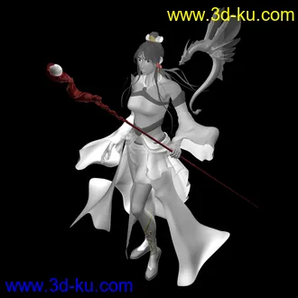 学生时代做的女人模型maya三维古代仙子仙女模型游戏人物模型的图片