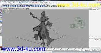 学生时代做的女人模型maya三维古代仙子仙女模型游戏人物模型的图片