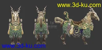 3D打印模型手绘偏卡通坐骑装备马匹的图片