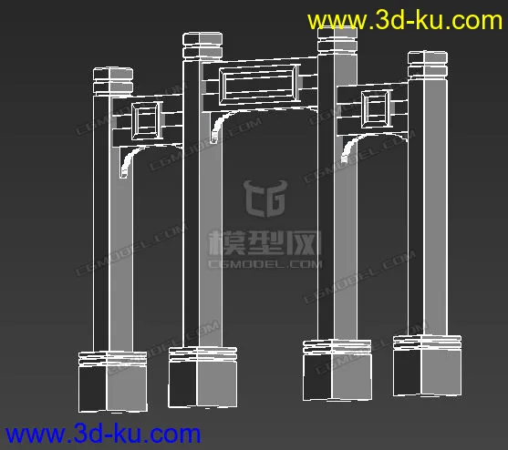 古代门 和 小建筑模型的图片1