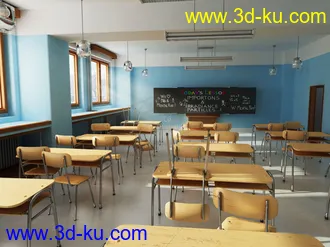 3D打印模型maya教室写实渲染的图片