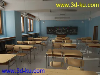 3D打印模型maya教室写实渲染的图片