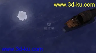 3D打印模型船 水纹 穿驶过水波纹扩散的图片