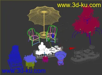 3D打印模型园林景观小品的图片