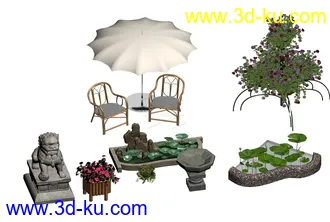 3D打印模型园林景观小品的图片