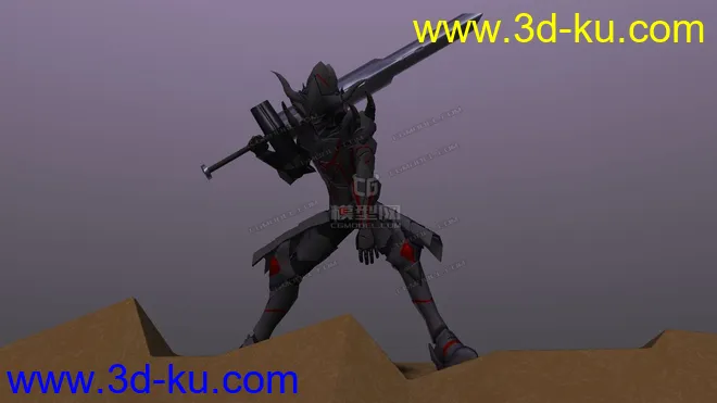 黑色铠甲巨剑战士模型的图片2