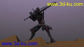 3D打印模型黑色铠甲巨剑战士的图片