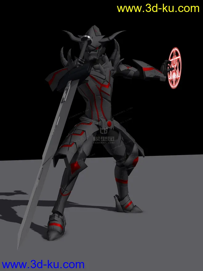 黑色铠甲巨剑战士模型的图片3
