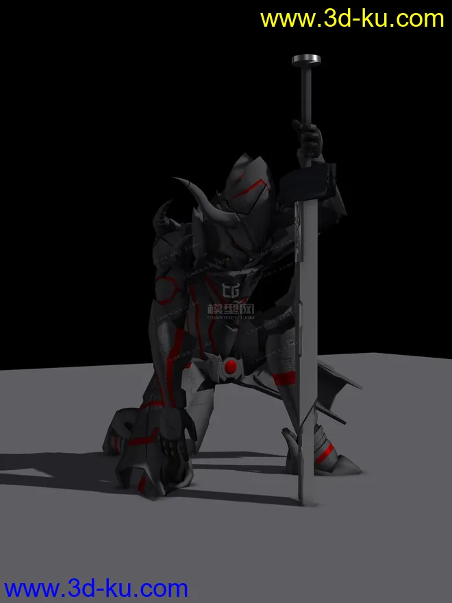 黑色铠甲巨剑战士模型的图片4