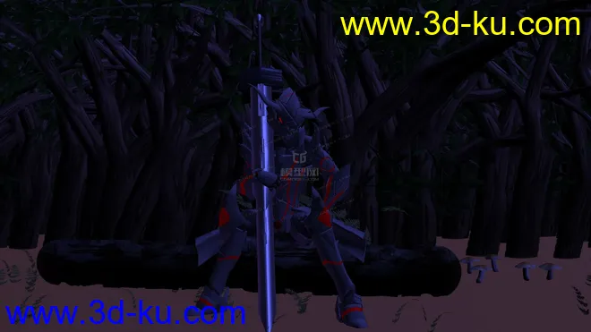 黑色铠甲巨剑战士模型的图片1