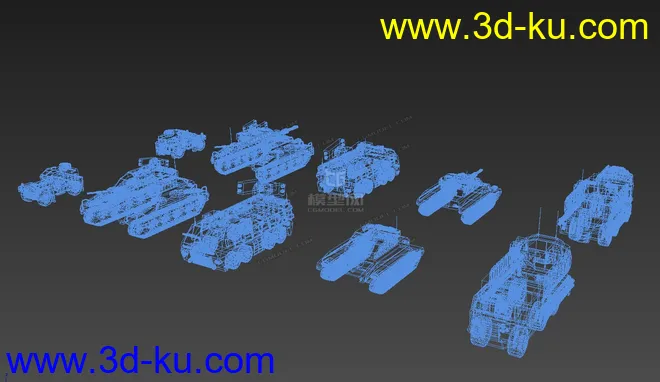军事车辆 重型坦克 雷达车 吉普车 导弹车 科幻车辆 科幻坦克 未来车辆模型的图片3