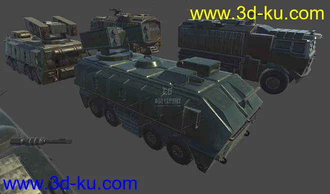 军事车辆 重型坦克 雷达车 吉普车 导弹车 科幻车辆 科幻坦克 未来车辆模型的图片4