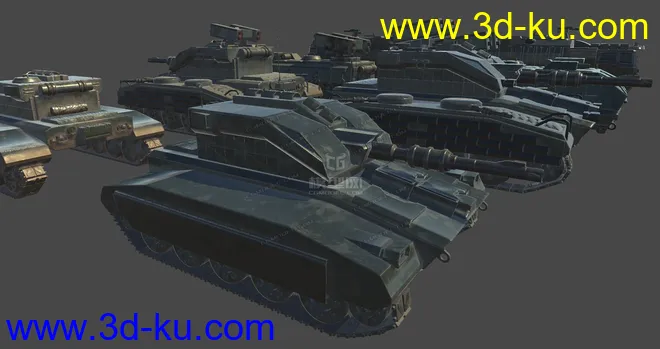 军事车辆 重型坦克 雷达车 吉普车 导弹车 科幻车辆 科幻坦克 未来车辆模型的图片6