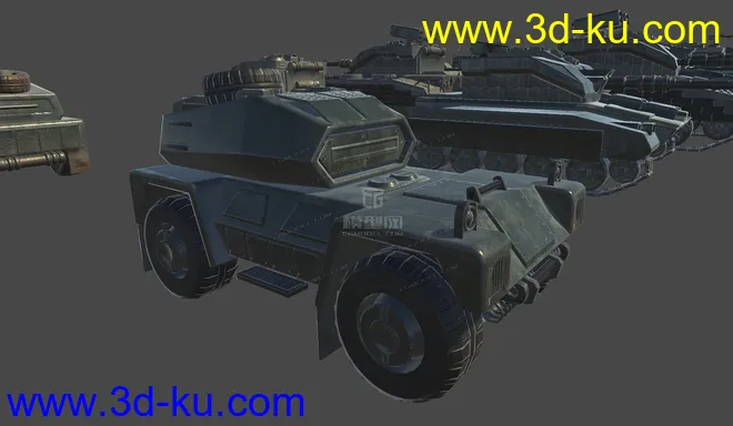 军事车辆 重型坦克 雷达车 吉普车 导弹车 科幻车辆 科幻坦克 未来车辆模型的图片7