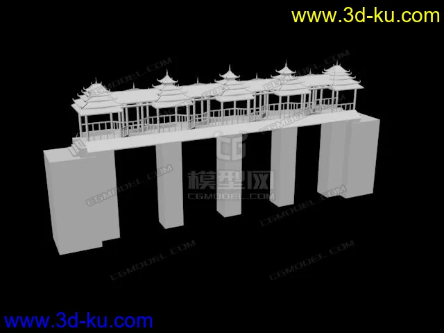 民族风雨桥三江模型的图片1