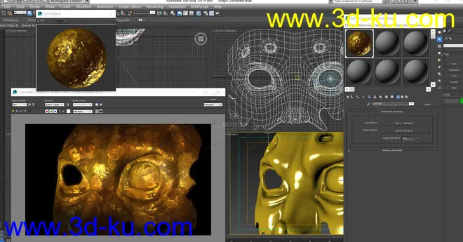 金子-金属-面具-纯材质调节效果很棒模型的图片3