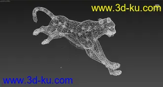 3D打印模型分享一只写实猎豹，豹子，带奔跑动画的图片