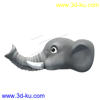 3D打印模型卡通小象头的图片