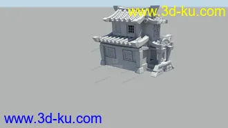 3D打印模型卡通建筑，Q版当铺的图片