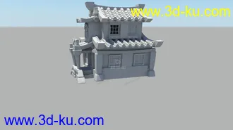 3D打印模型卡通建筑，Q版当铺的图片