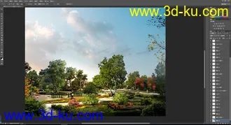 3D打印模型psd人视分层-树木景观素材的图片