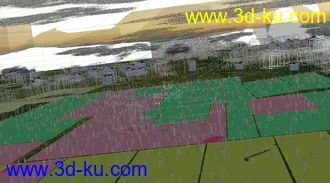 鸟瞰麦田 稻田 稻谷3D模型的图片