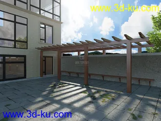 3D打印模型别墅前廊架的图片