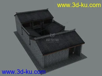 3D打印模型一个小的四合院的图片
