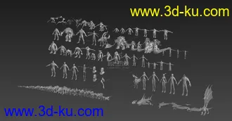 一套非常全的生物模型 有人物有动物的图片