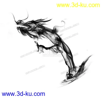 3D打印模型水墨风格龙的图片
