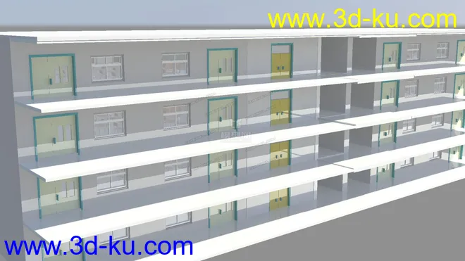 学校教学楼，看了教程第一次做。模型的图片5