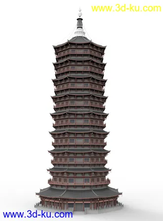 3D打印模型一个九层塔的图片