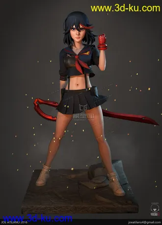 双斩少女角色模型，fbx和mview格式的图片