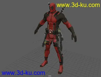 3D打印模型Dead Pool Character Rig with textures的图片