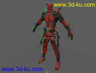 3D打印模型Dead Pool Character Rig with textures的图片