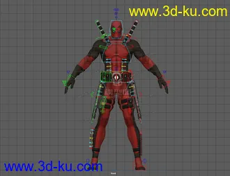 3D打印模型Dead Pool Character Rig with textures的图片