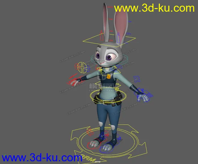Judy bunny cartoon MAYA character rig模型的图片2