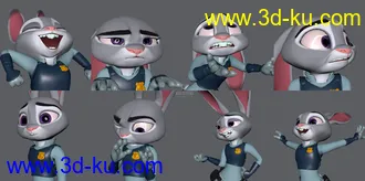 3D打印模型Judy bunny cartoon MAYA character rig的图片