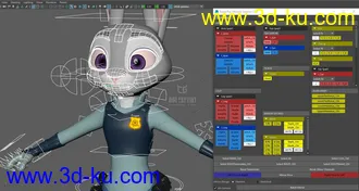 3D打印模型Judy bunny cartoon MAYA character rig的图片