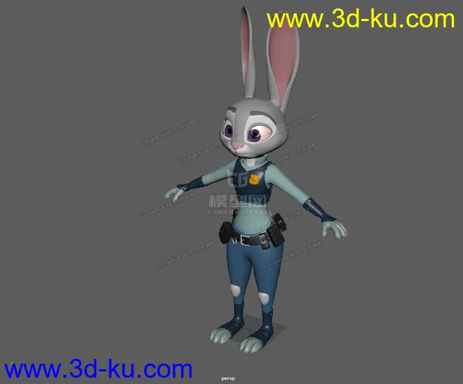 Judy bunny cartoon MAYA character rig模型的图片6