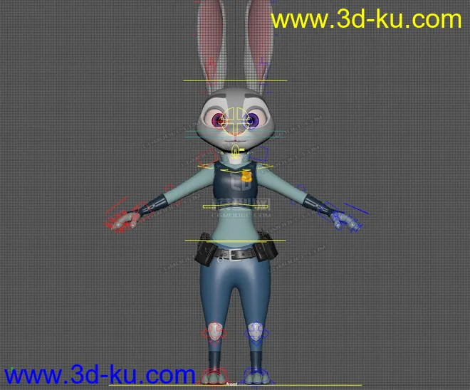 Judy bunny cartoon MAYA character rig模型的图片7