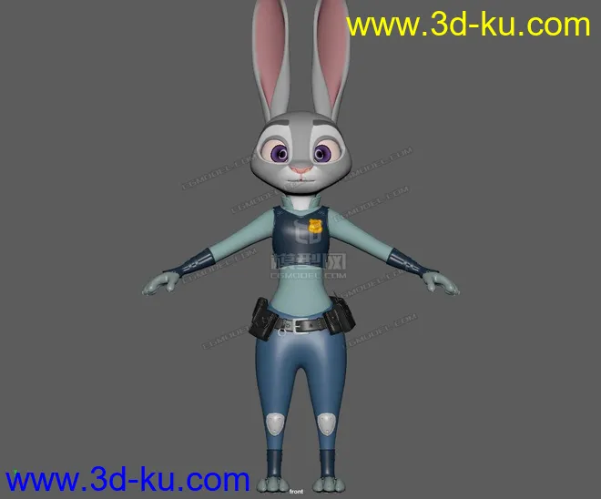 Judy bunny cartoon MAYA character rig模型的图片8