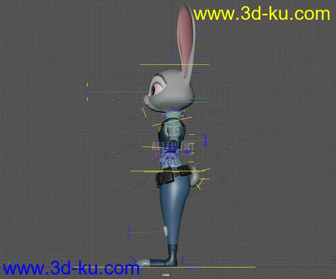 Judy bunny cartoon MAYA character rig模型的图片9